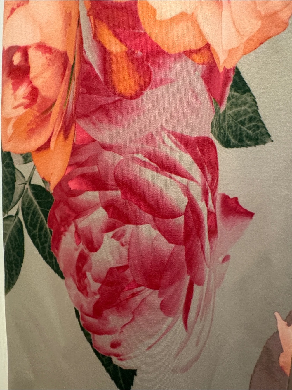 Calvin Klein Peach and Pink Floral Cream Midi Dress - Picture 6 of 6